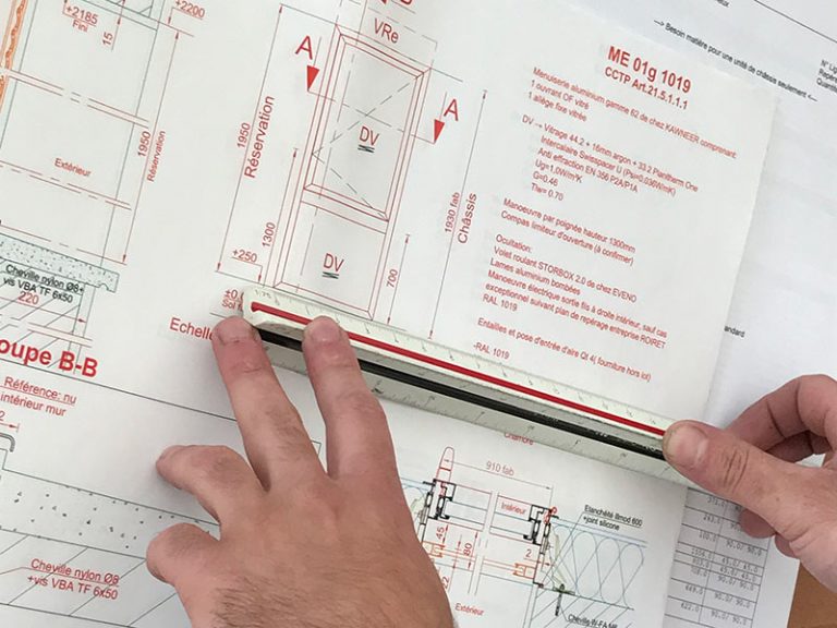 Prise de mesures - Bureau d'études ©Accord Alu